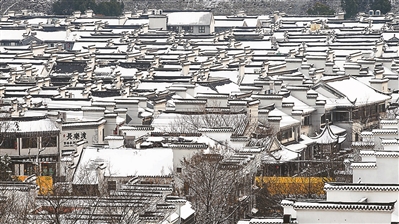 雪后的南京老门东景区。 苏 阳摄 视觉江苏网供图