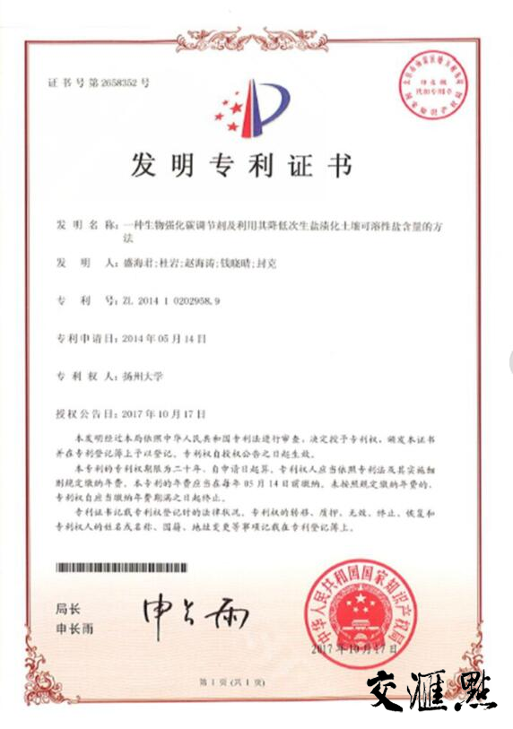 团队获得的国家发明专利。天云 摄