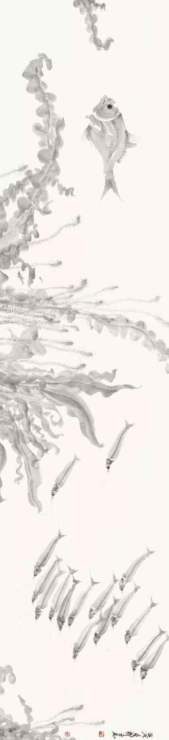 周京新    争上游系列之三  52.5cm×227cm