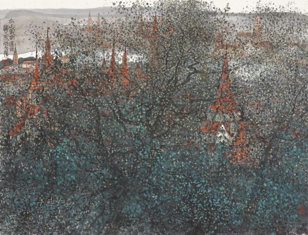 朱道平    布达佩斯远眺  89cm×68cm