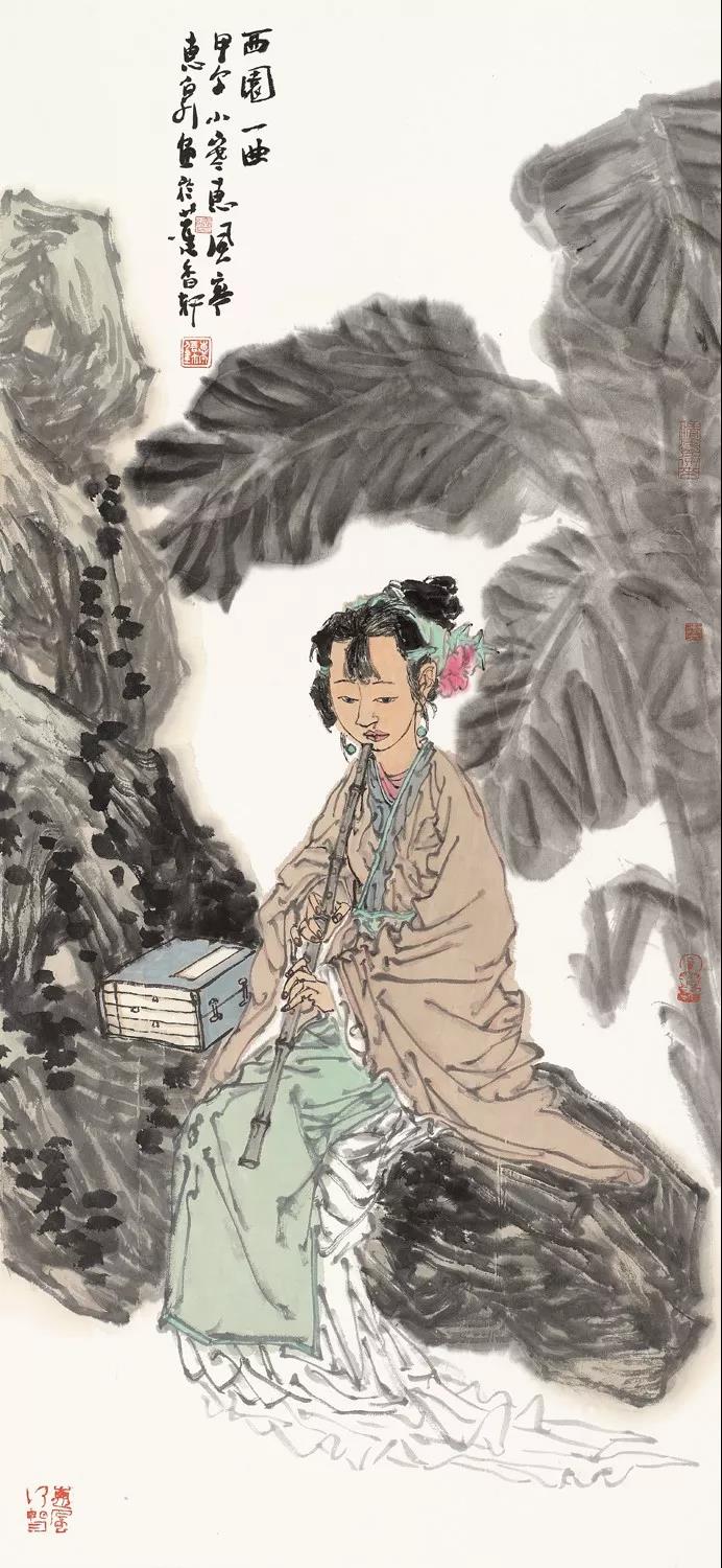 徐惠泉    西园一曲  96cm×44cm