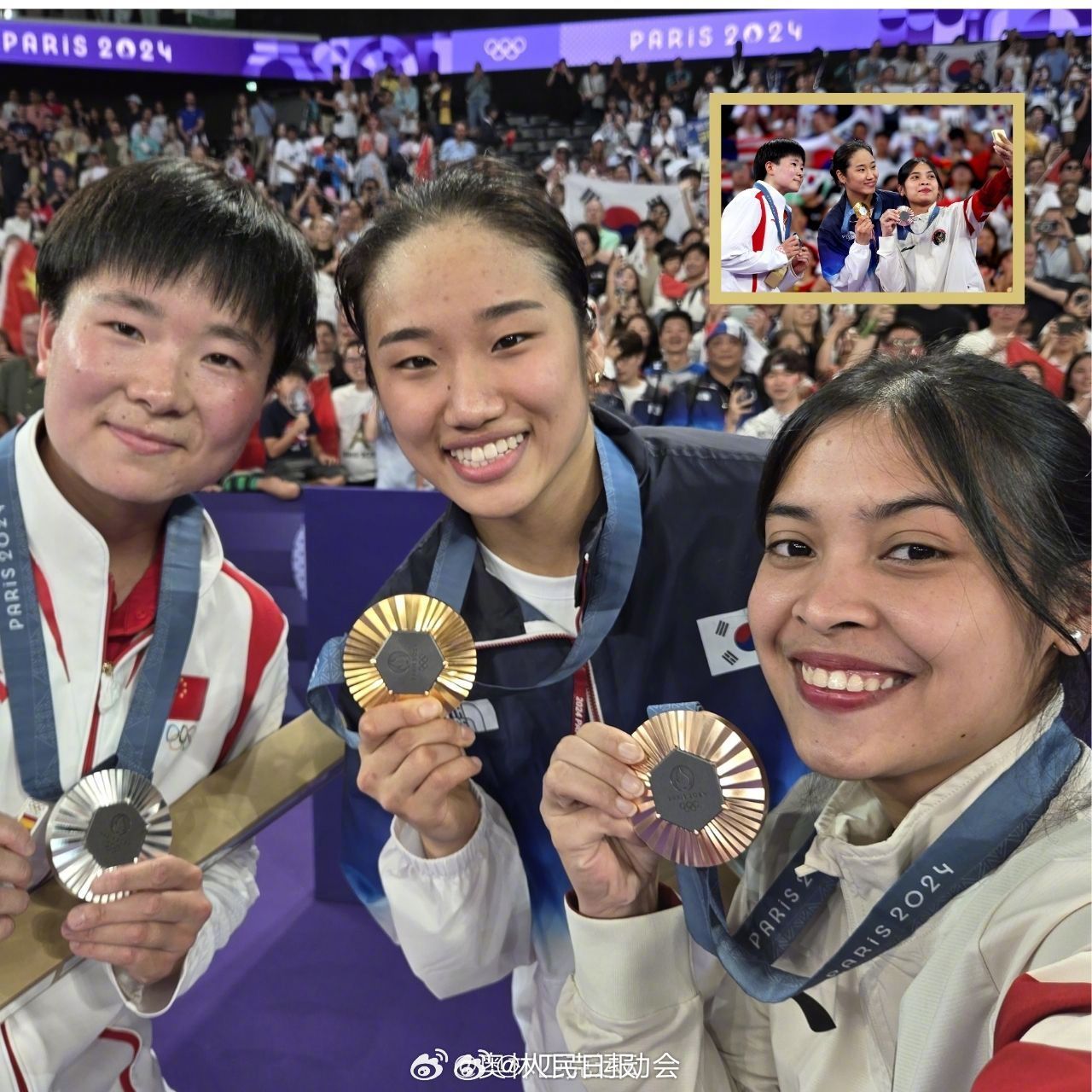 嘴角的笑容、友爱的氛围,领奖台上上演一幕幕有爱瞬间,诠释着奥林匹克精神。