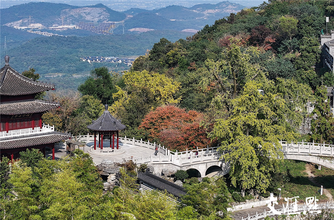 11月3日,句容宝华山国家森林公园秋色渐浓,满山遍野的彩叶换上了五彩斑斓的色彩,层林尽染,不少游客前来一睹“彩林”美景。新华日报·交汇点记者 邵丹摄