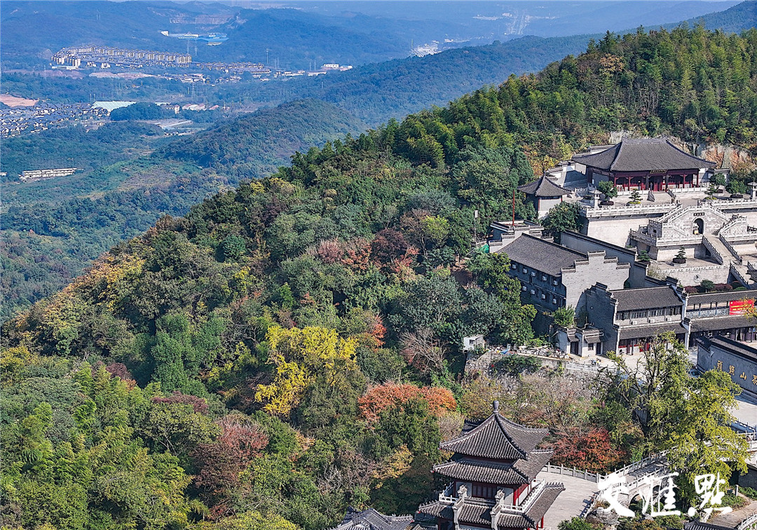 11月3日,句容宝华山国家森林公园秋色渐浓,满山遍野的彩叶换上了五彩斑斓的色彩,层林尽染,不少游客前来一睹“彩林”美景。新华日报·交汇点记者 邵丹摄