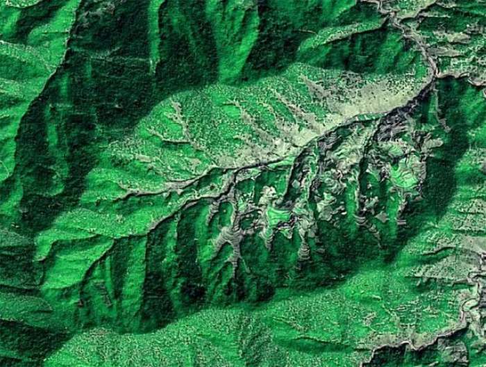 太行山脉卫星地图图片