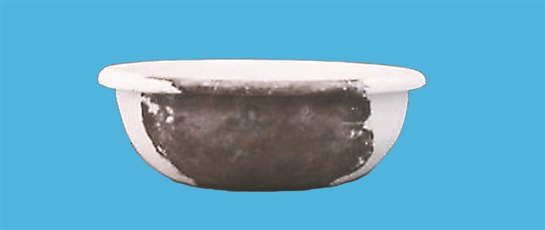 出土的菱形暗纹灰陶盆