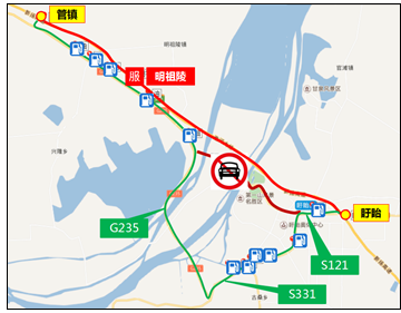 图4 s49新扬高速明祖陵服务区绕行线路