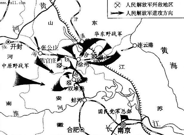 淮海战役军事作战地图图片