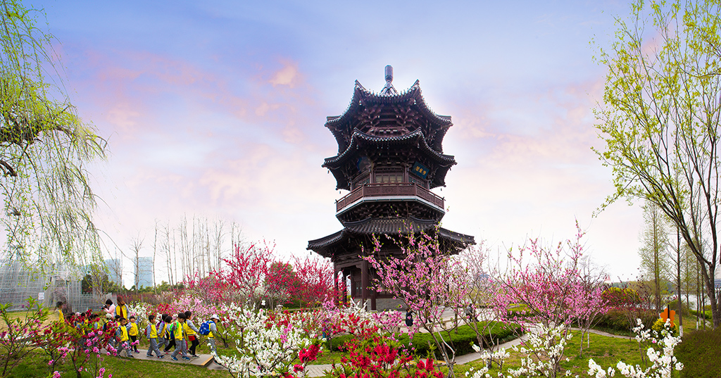 泰州凤城河景区登江淮第一楼赏水乡旖旎风光