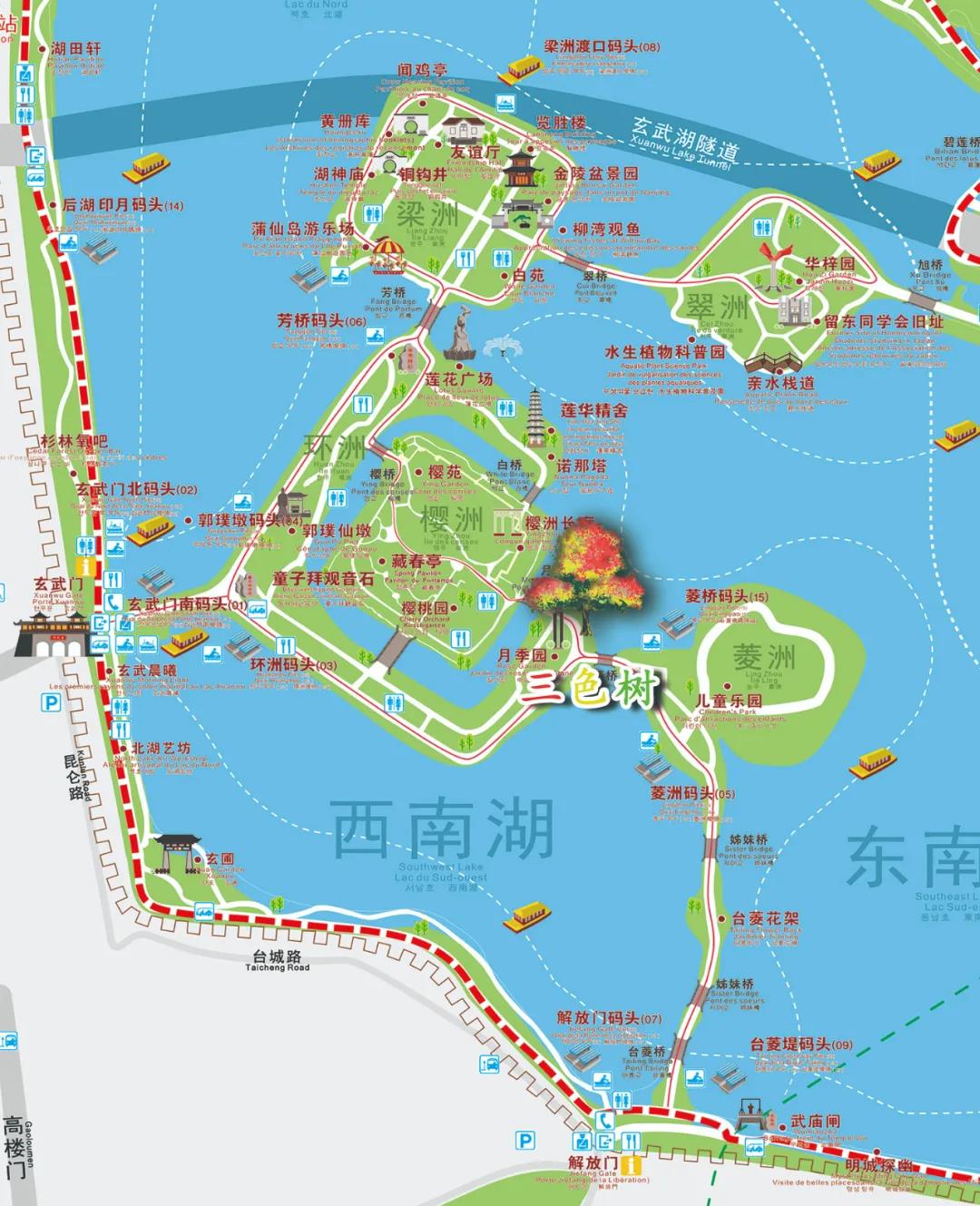 南京玄武湖公园地图图片