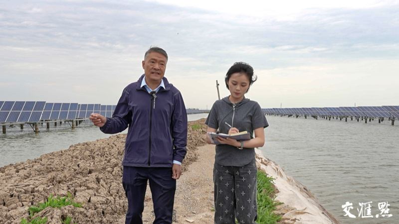 墩尚镇党委委员、副镇长李海波向记者介绍光伏二期项目 墩尚镇党委委员、副镇长李海波向记者介绍光伏二期项目