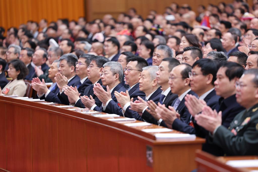 3月10日，中国人民政治协商会议第十四届全国委员会第二次会议在北京人民大会堂举行闭幕会。
新华社记者 金立旺 摄