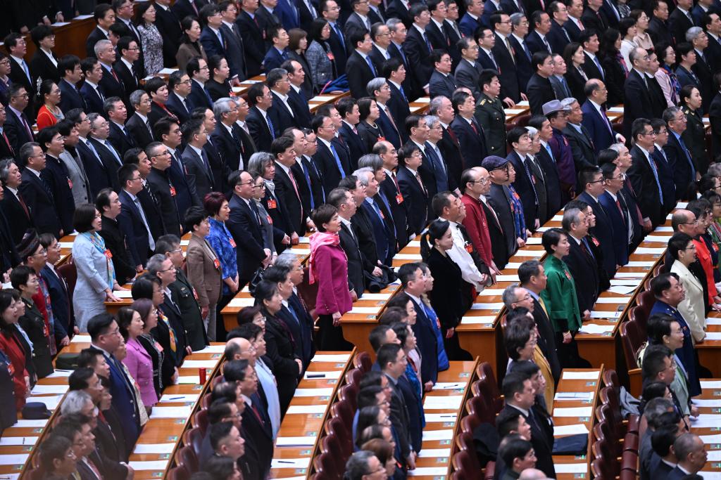 3月10日，中国人民政治协商会议第十四届全国委员会第二次会议在北京人民大会堂举行闭幕会。
新华社记者 陈晔华 摄