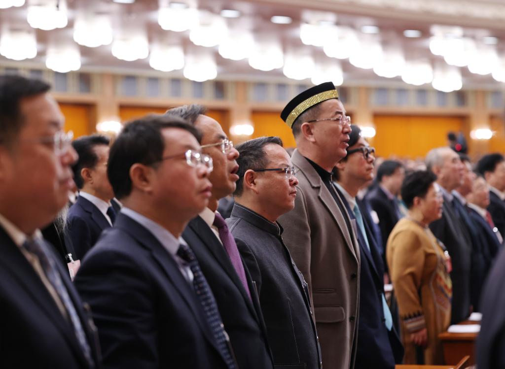 3月10日，中国人民政治协商会议第十四届全国委员会第二次会议在北京人民大会堂举行闭幕会。
新华社记者 邢广利 摄