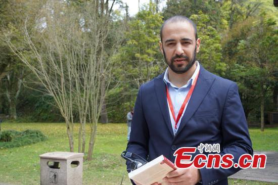 Lebanese scholar Adham Sayed. (Photo: China News Network/Zhao Li)