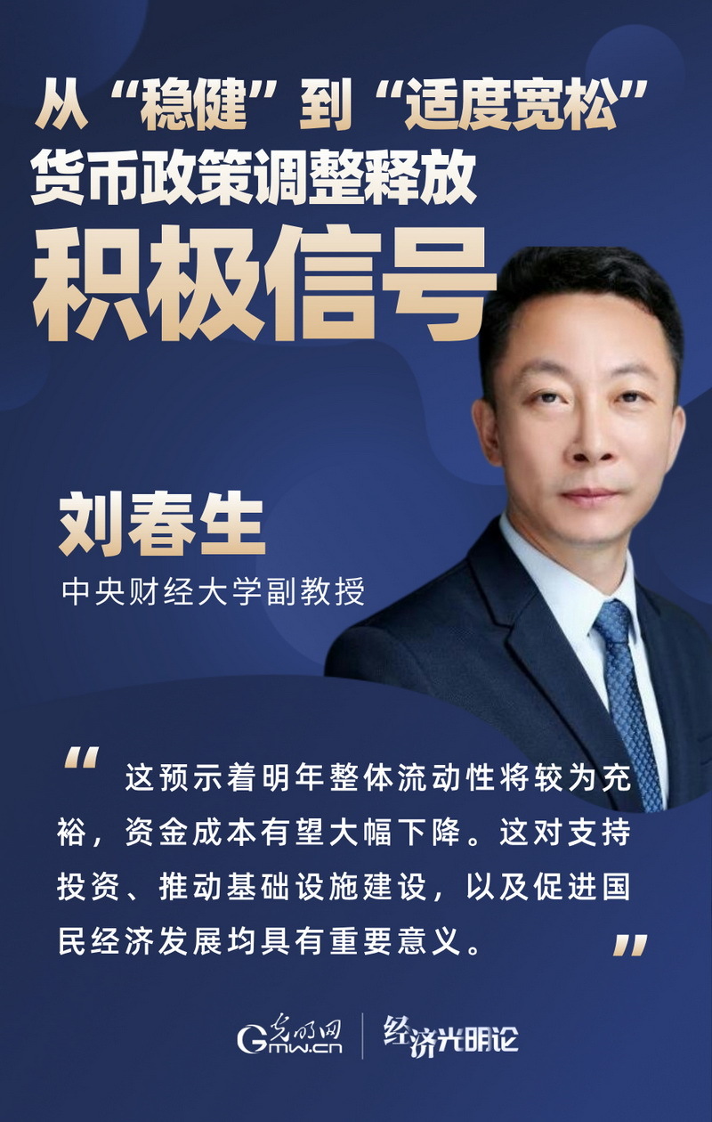 经济光明论·专家谈丨从“稳健”到“适度宽松” 货币政策调整释放积极信号 经济光明论·专家谈丨从“稳健”到“适度宽松” 货币政策调整释放积极信号