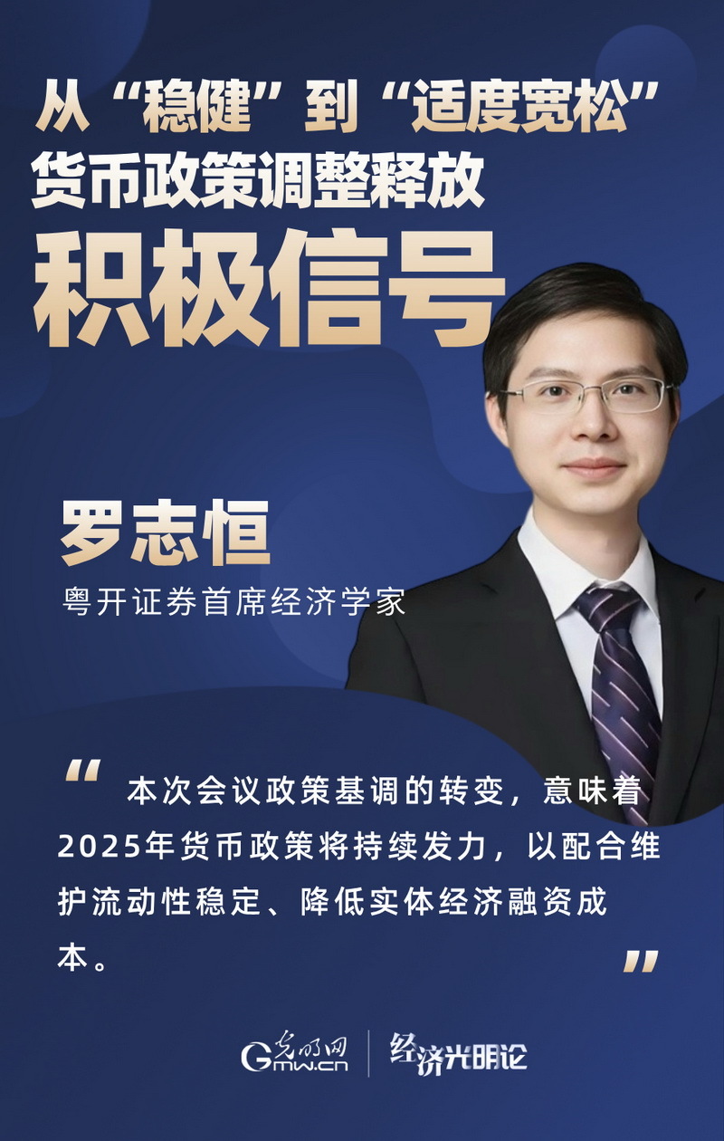 经济光明论·专家谈丨从“稳健”到“适度宽松” 货币政策调整释放积极信号 经济光明论·专家谈丨从“稳健”到“适度宽松” 货币政策调整释放积极信号