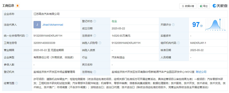 新公司落地江苏,外资持股69.8%,高合汽车要复活了?