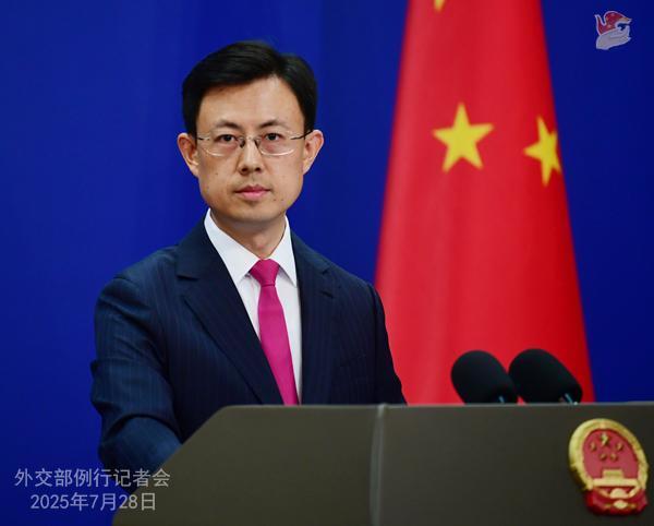 Chinese Foreign Ministry Spokesperson Guo Jiakun answers questions at the regular press conference on July 28, 2025. (Photo/fmprc.gov.cn)