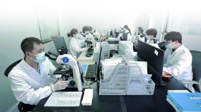 卡秋（江苏）生物科技有限公司内，工作人员正在研发创新药物。