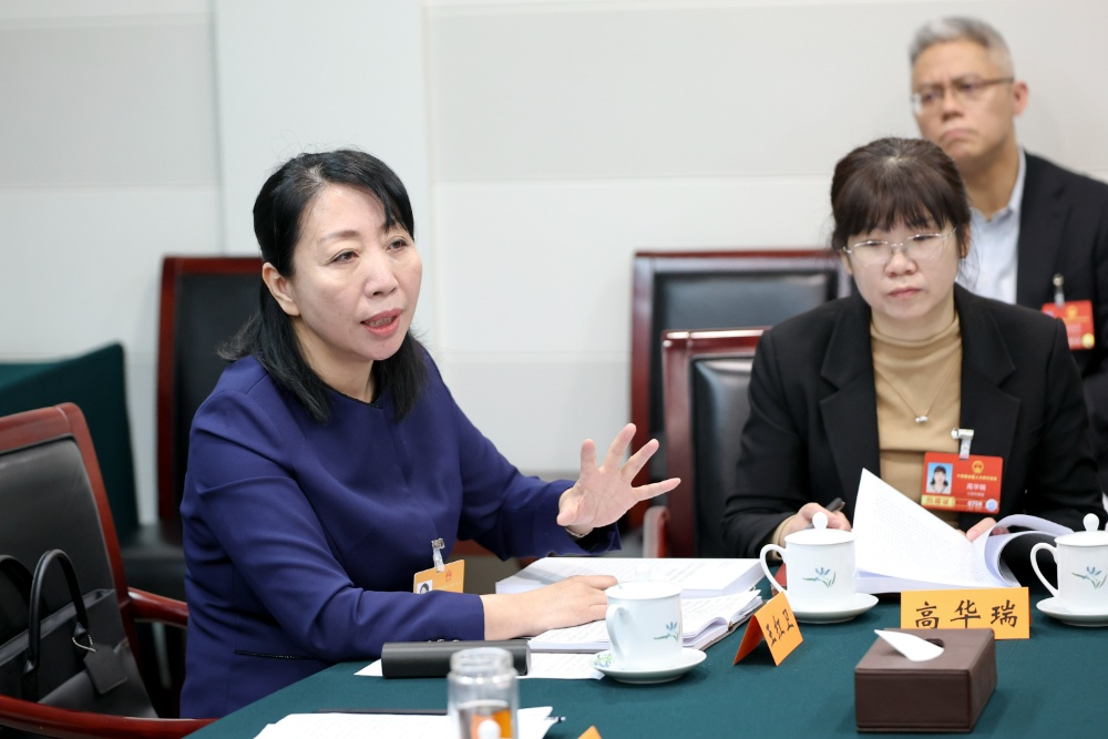 3月8日，十四届全国人大四次会议江苏代表团召开代表小组会议，审议生态环境法典草案、民族团结进步促进法草案、国家发展规划法草案。
新华日报·交汇点记者 吴胜 万程鹏 摄