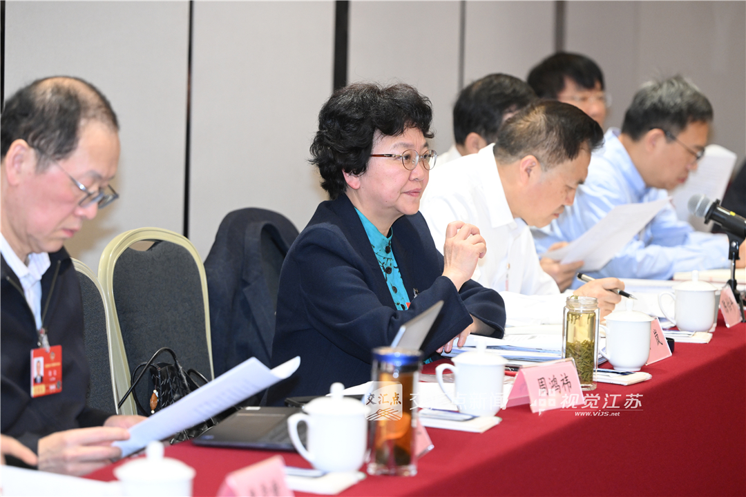 3月9日下午，出席全国政协十四届四次会议的住苏全国政协委员参加小组会议，讨论最高人民法院、最高人民检察院工作报告，审议各项决议和报告草案。新华日报·交汇点记者 邵丹 摄