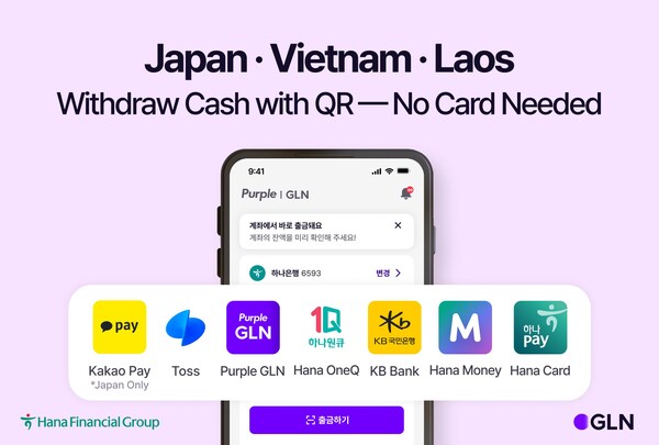 (Photo) GLN-connected partner apps supporting QR-based ATM withdrawals in Japan, Vietnam, and Laos
