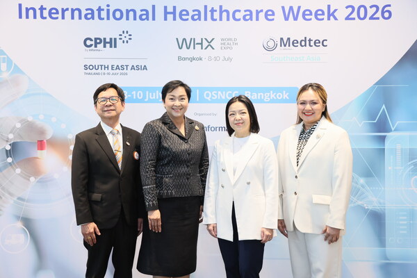 Key industry leaders joined the press conference for WHX Bangkok and Medtec Southeast Asia 2026 (from left to right): Mr. Chanin Khaochan, President, Thai Subcontracting Promotion Association; Dr. Kanyarat Kuisuwan, Director, Office of Integrated Medical Industry Promotion, Department of Health Service Support, Ministry of Public Health; Dr. Jaruwan Suwannasat, Senior Vice President, Thailand Convention and Exhibition Bureau (Public Organization); and Ms. Rungphech Chitanuwat, Regional Portfolio Director – ASEAN, Informa Markets. Key industry leaders joined the press conference for WHX Bangkok and Medtec Southeast Asia 2026 (from left to right): Mr. Chanin Khaochan, President, Thai Subcontracting Promotion Association; Dr. Kanyarat Kuisuwan, Director, Office of Integrated Medical Industry Promotion, Department of Health Service Support, Ministry of Public Health; Dr. Jaruwan Suwannasat, Senior Vice President, Thailand Convention and Exhibition Bureau (Public Organization); and Ms. Rungphech Chitanuwat, Regional Portfolio Director – ASEAN, Informa Markets.