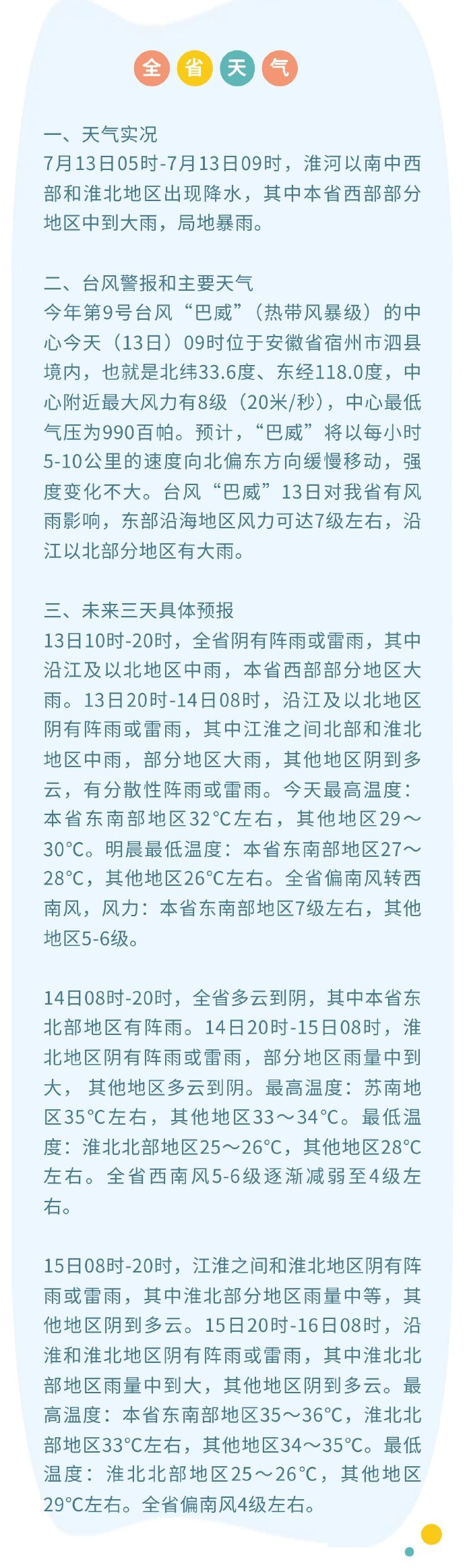 台风“巴威”影响持续！江苏本周多轮降雨轮番上线